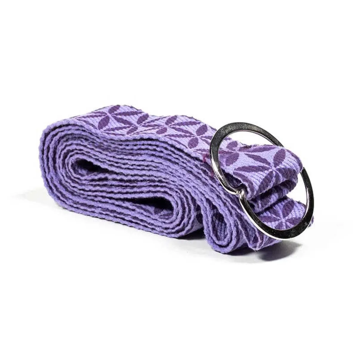 Yoga belt/yoga strap purple/flower of life 183x4 cm