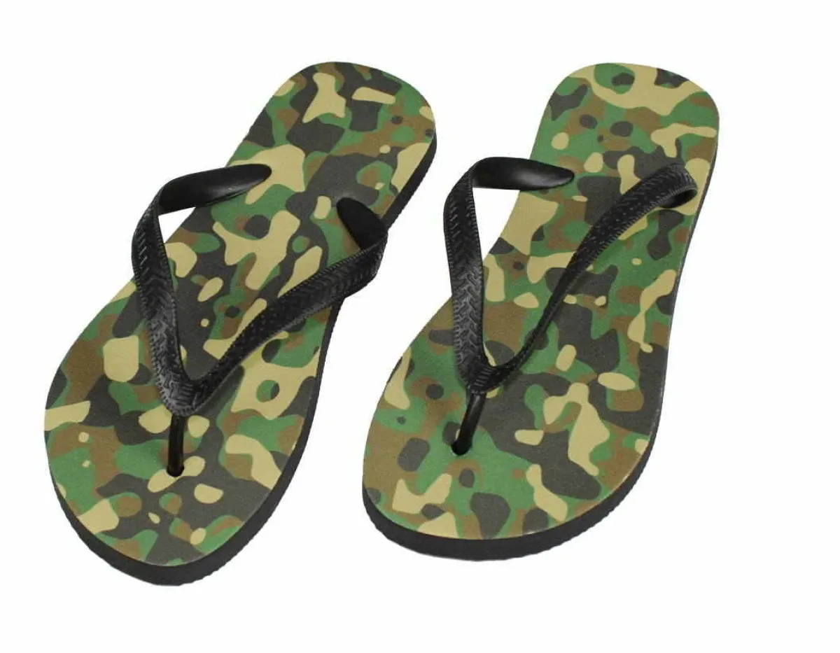 Flip flops camouflage camouflage colour green | spotted camouflage
