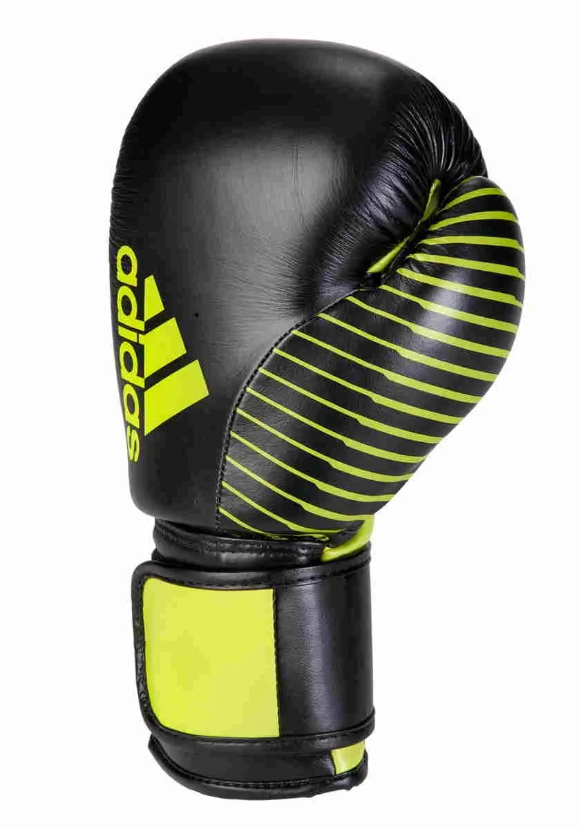 adidas Boxing Gloves Competition Leather black|neon green 10 OZ