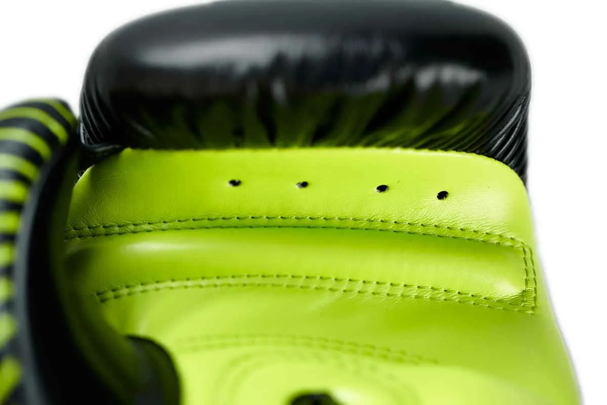 adidas Boxing Gloves Competition Leather black|neon green 10 OZ