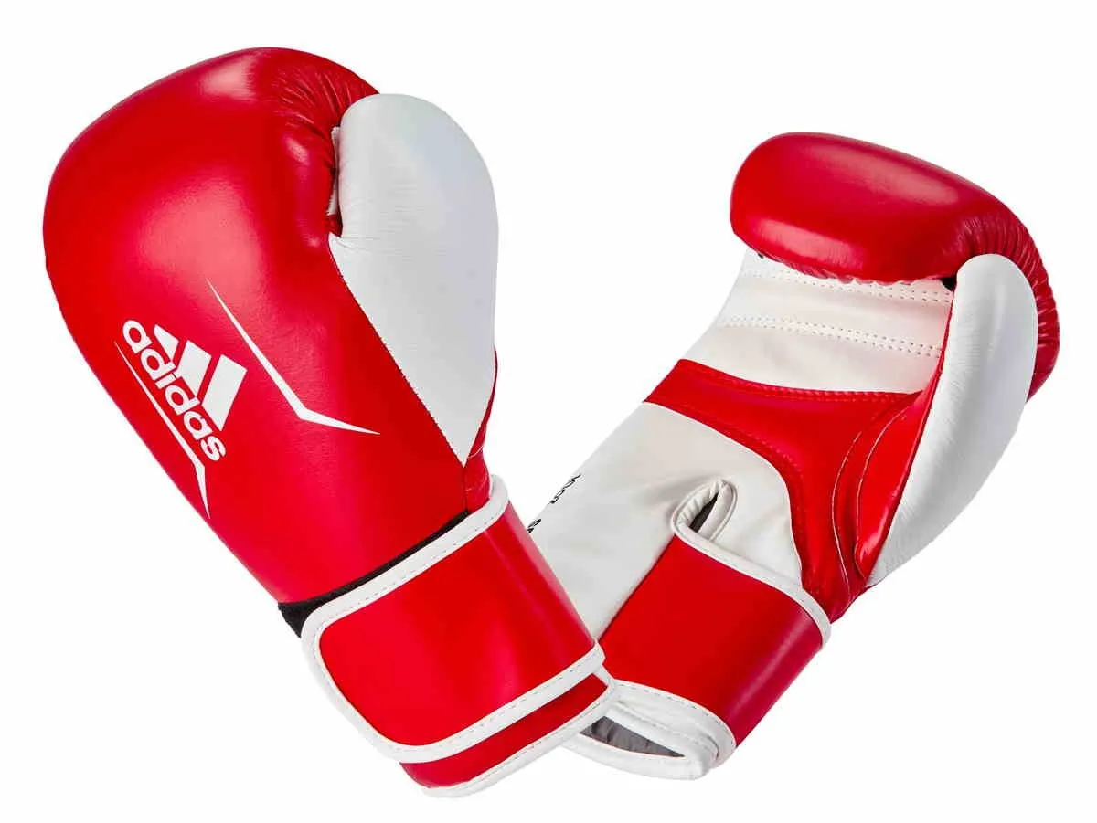 guante de boxeo adidas Speed 165 cuero rojo|blanco 10 OZ