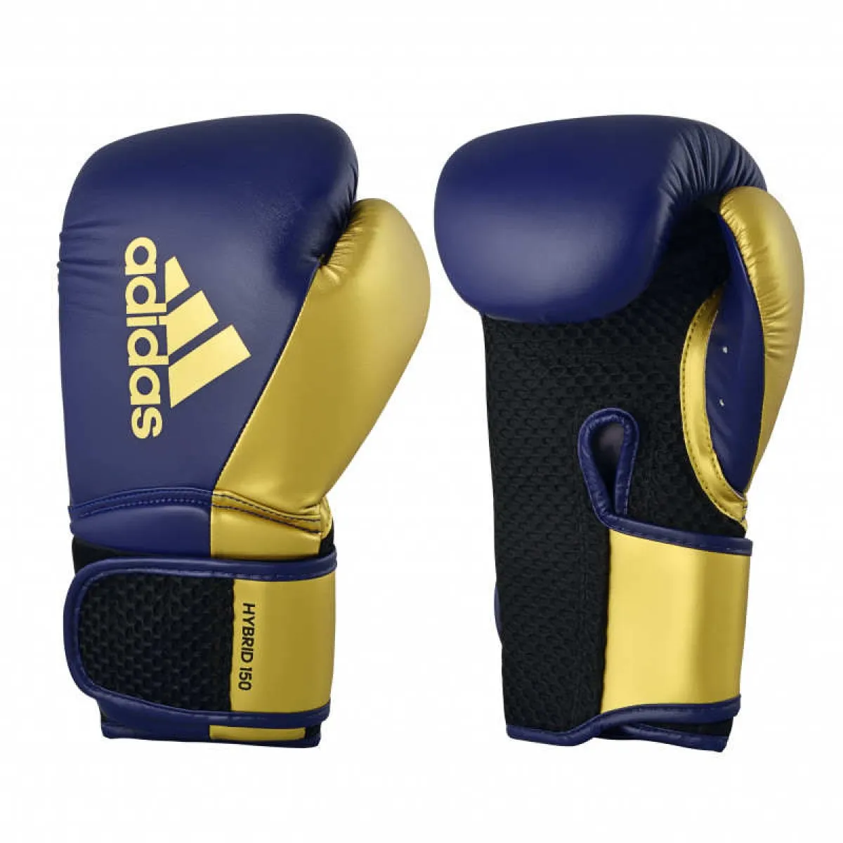 Guante de boxeo adidas Hybrid 150 azul marino/oro