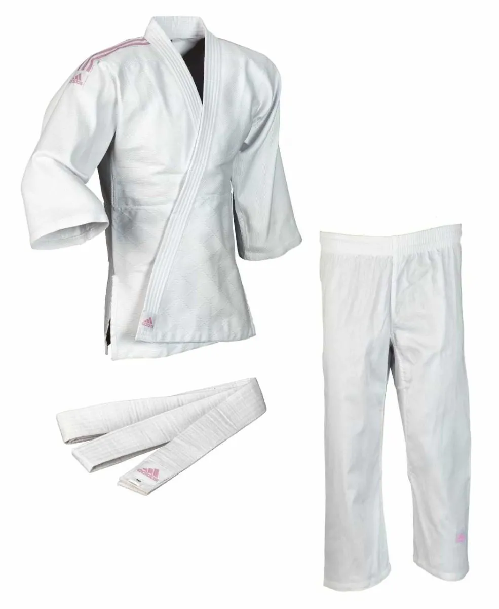 adidas judo suit Club with pink shoulder stripes