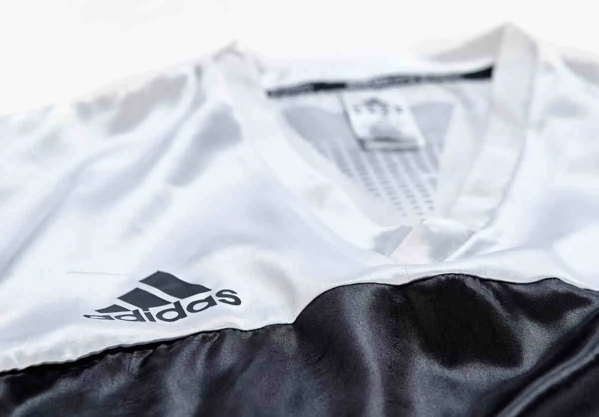 adidas Kickbox Shirt 100S schwarz | weiß V-Ausschnitt