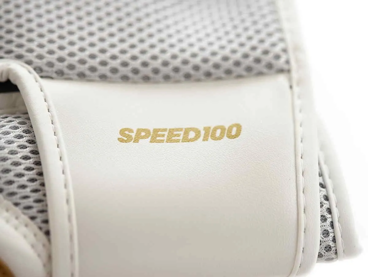 Guantes de boxeo adidas Speed 100 blanco/oro
