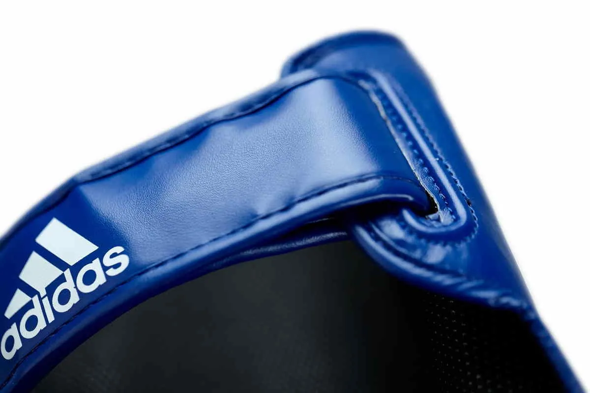 adidas Super-Pro Kickboxen Schienbein-Spannschutz blau|weiß