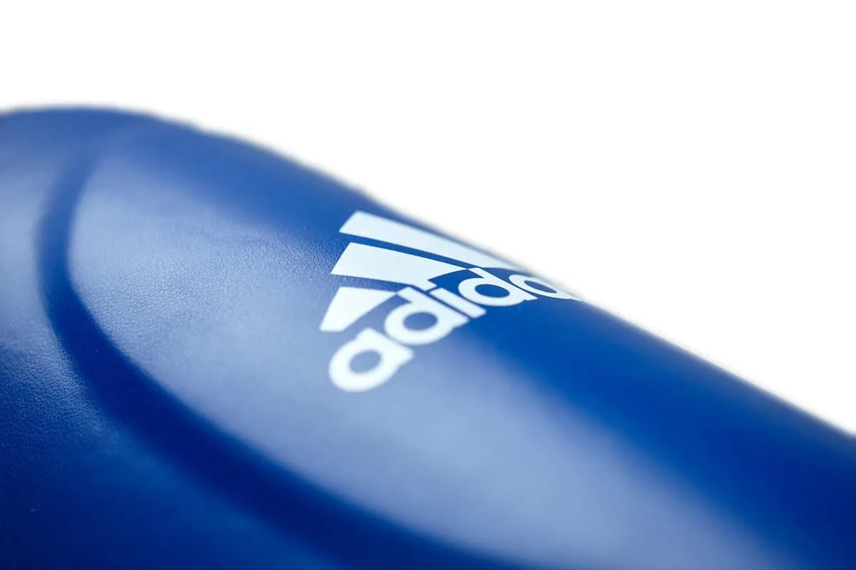 adidas Super-Pro Kickboxen Schienbein-Spannschutz blau|weiß