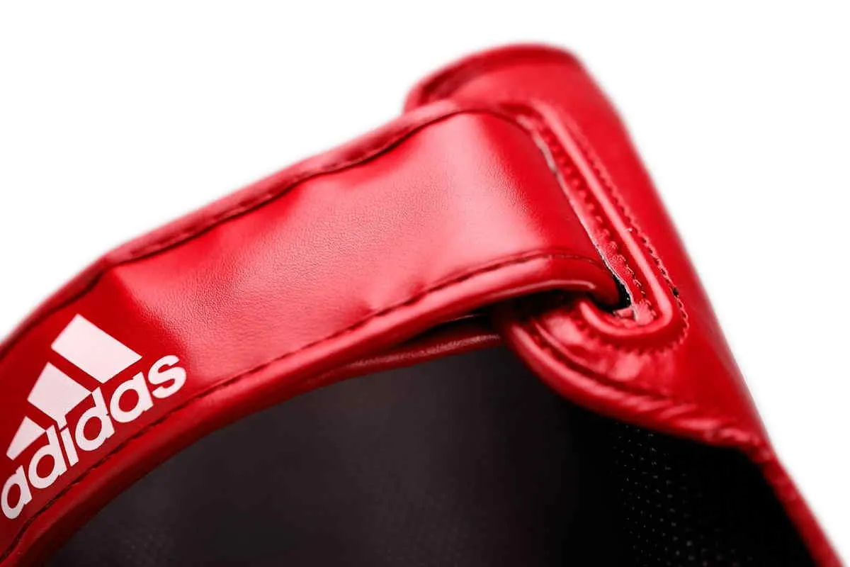 adidas Super-Pro Kickboxing Protège-tibias rouge|blanc