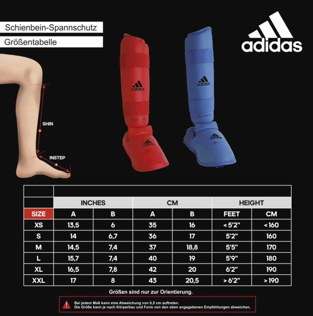 Adidas shin guard WKF approved red