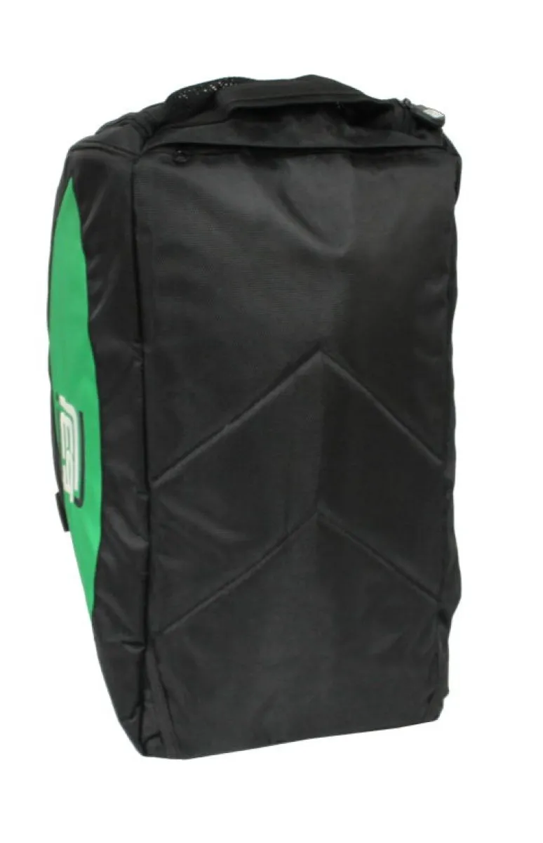 Bolsa de deporte con función de mochila en negro con inserciones laterales en rojo