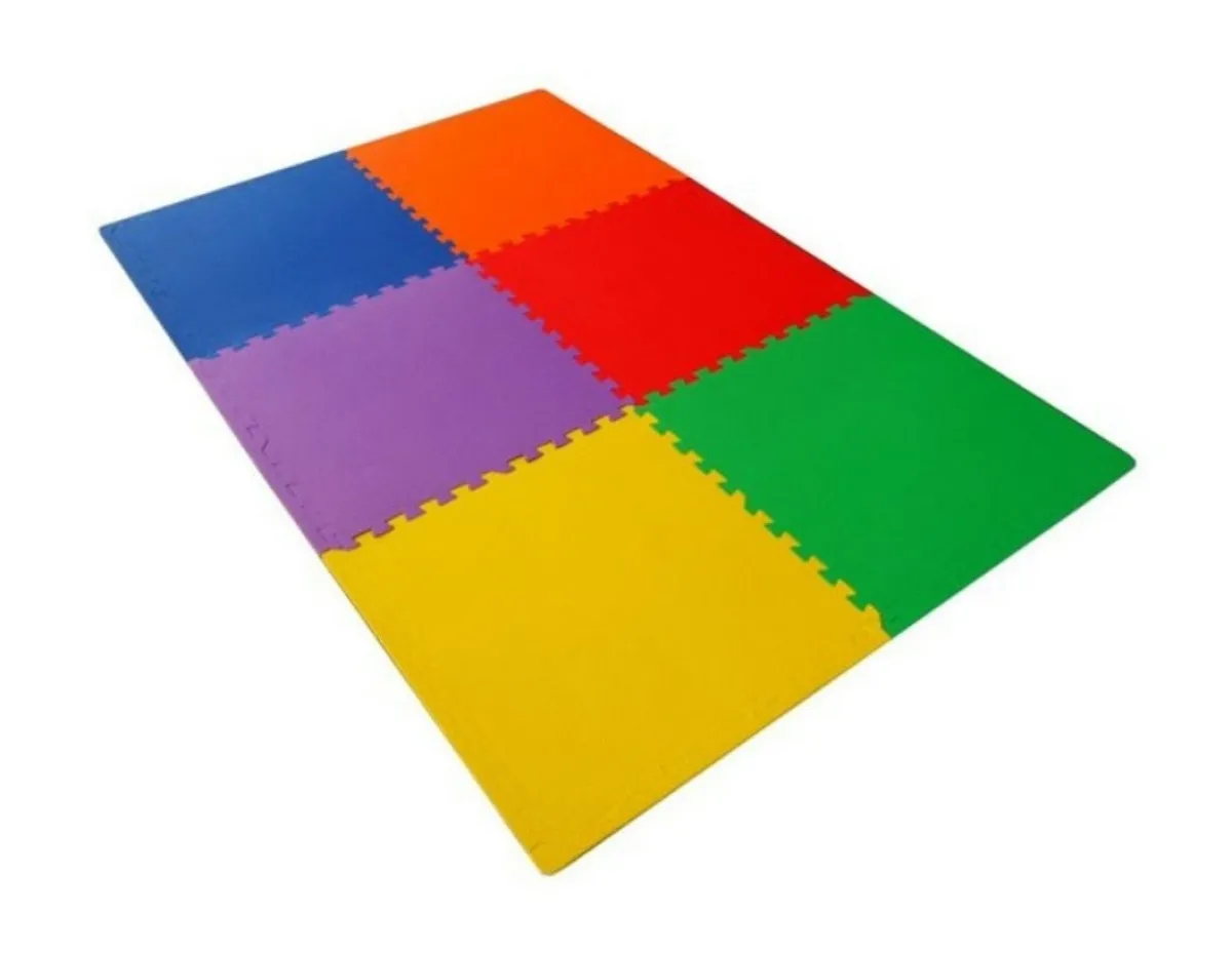 Jeu de 6 tapis EK12C multicolores 61 cm x 61 cm x 1 cm