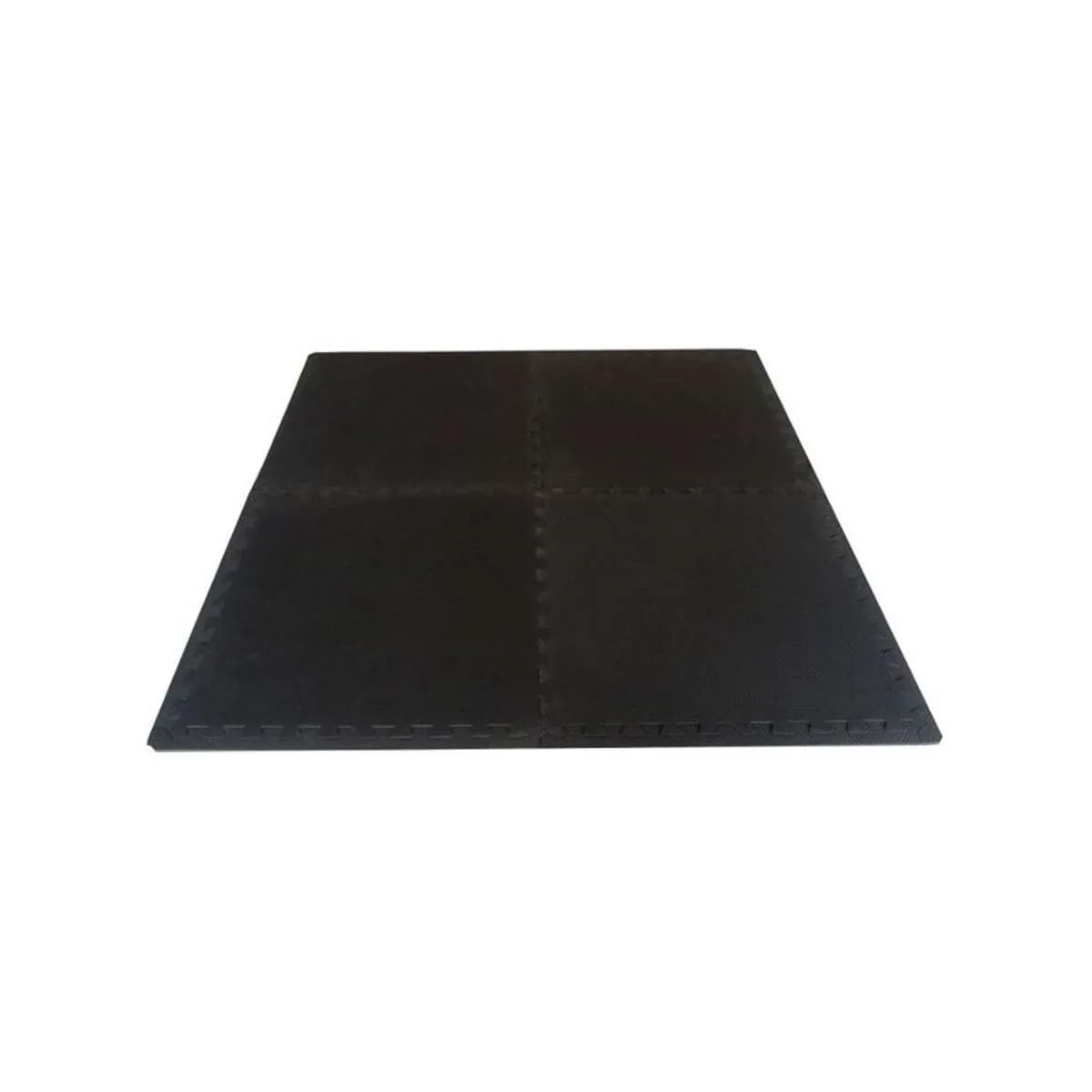 Fitness mat set of 4 black 61 cm x 61 cm x 1 cm