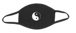 Masque bouche et nez en coton noir avec ying yang