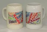 Beer mugs with text motif