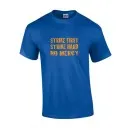 T-shirt STRIKE FIRST | STRIKE HARD | NO MERCI blue-orange