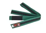 Cinturón Bjj infantil verde con raya negra