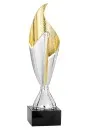 Silver and gold trophy in flame design
