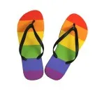 Flip flops in rainbow colours