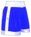 Pantalon de boxe bleu/blanc satin