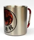 tasse d´acier affiné avec motif Shotokan