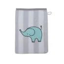Frottee Waschlappen Elefant grau gestreift