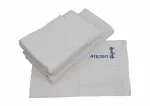 Terrycloths white embroidered in royal blue with Aikido and Kanji