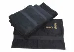 Terry towels black embroidered in gold with Judo and Kanji