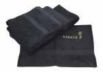 Terry towels black embroidered in gold with Karate and Kanji