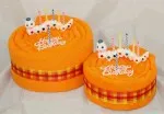 Handtuchtorte orange Wurm zum Geburtstag