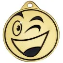 Happy Smiley Medaille, Durchmesser 45 mm, gold