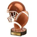 Holztafel Trophäe mit American Football Motiv in bronze