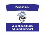 Etiqueta trasera del traje de judo con logotipo
