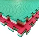 Tatami Hybrid HC40 puzzle mat verde/rojo 100 cm x 100 cm x 4 cm