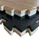Felpudo híbrido negro/madera 100x100cm x 4 cm