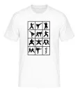 T-shirt printed with karate motifs