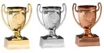 Mini trophy approx. 11 cm tall in gold, silver, bronze