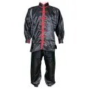 Kung Fu suit satin black with red