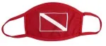 Mundschutz Baumwolle rot mit Taucherflagge