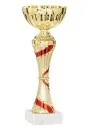 Trofeo de plastico dorado/rojo con base de marmol