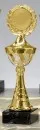 Pokal gold/weiß aus Kunststoff mit Marmorsockel