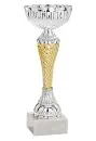 Goblet in silver gold on a marble base