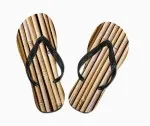 Flip flops bamboo brown