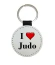 Key rings in different colors motif I Love Judo