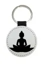 Schlüsselanhänger rund Kunstleder Buddha