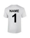 T-shirt with shirt number and name