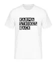 T-shirt Karma Strikes Back blanc