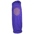 Bolsa para esterilla de yoga violeta con flor de la vida en oro 74x19 cm