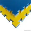Tapis Tatami J40D bleu/gris/jaune 100 cm x 100 cm x 4 cm