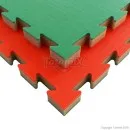 Colchoneta de artes marciales para ninos Tatami J30S rojo/gris/verde 100 cm x 100 cm x 3 cm