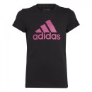 adidas Kinder T-Shirt schwarz/pink slimfit